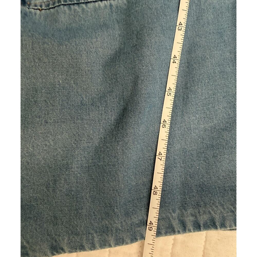 Misa Los Angeles Dress Womens Medium Blue Denim Smocked Puff Sleeve Midi NWT - Picture 9 of 11